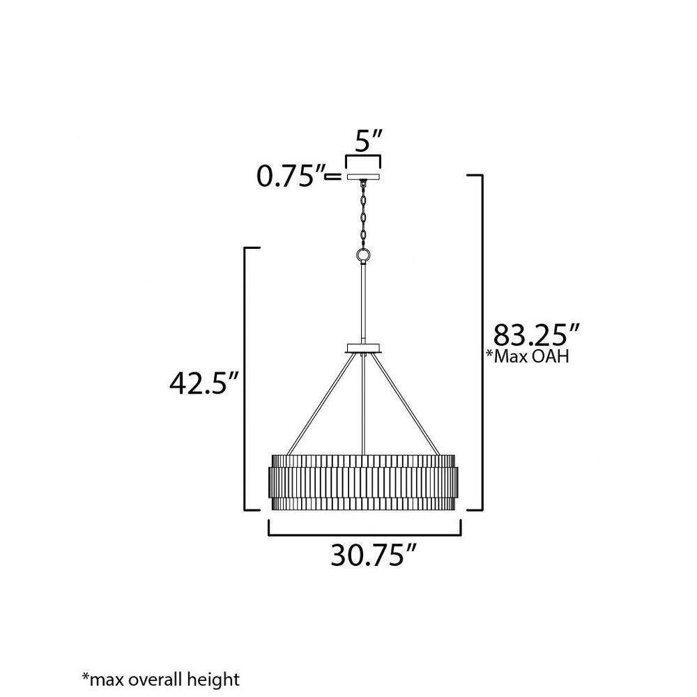 toshi63wave　maxim Satori 6 Light Chandelier 42.5 Inch Tall and 30.75 Inch Wide by